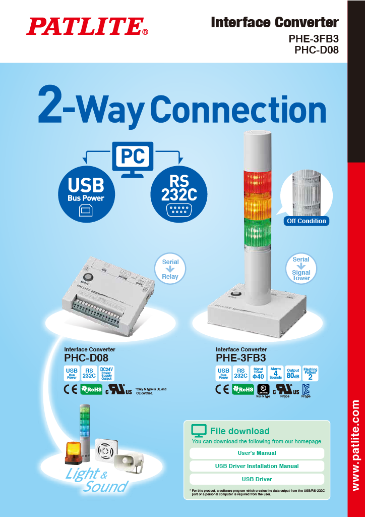 Convertisseur d'interface<br>PHE-3FB3/PHC-D08<br>(Anglais)