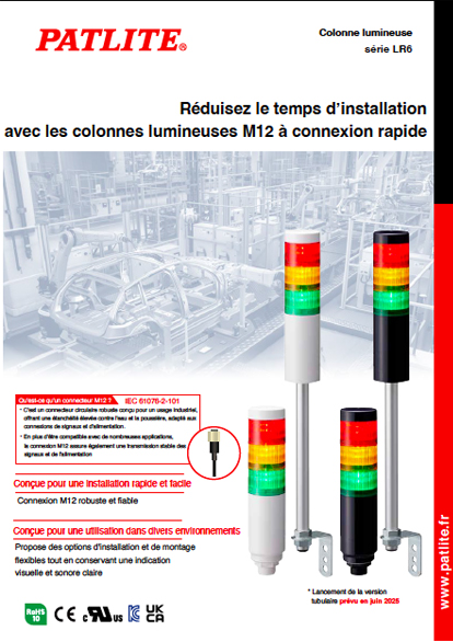 Colonne lumineuse<br>série LR6<br>(débranchement rapide M12)