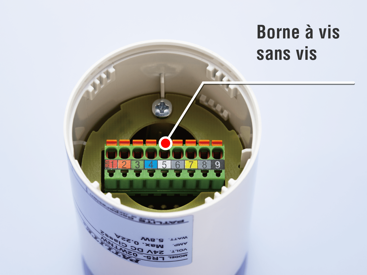Borne sans vis