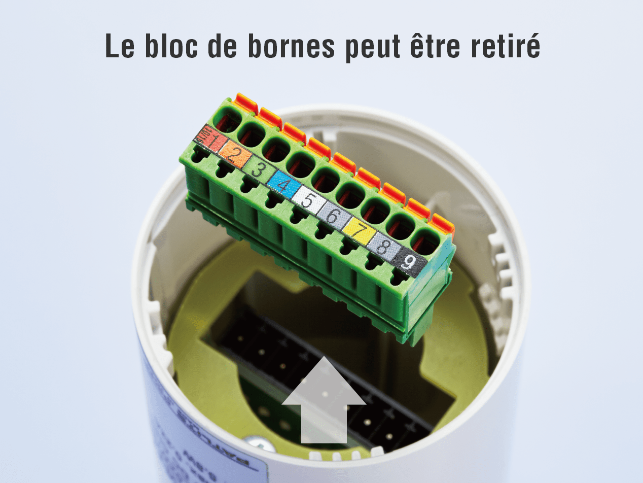 Bloc terminal peut être retiré